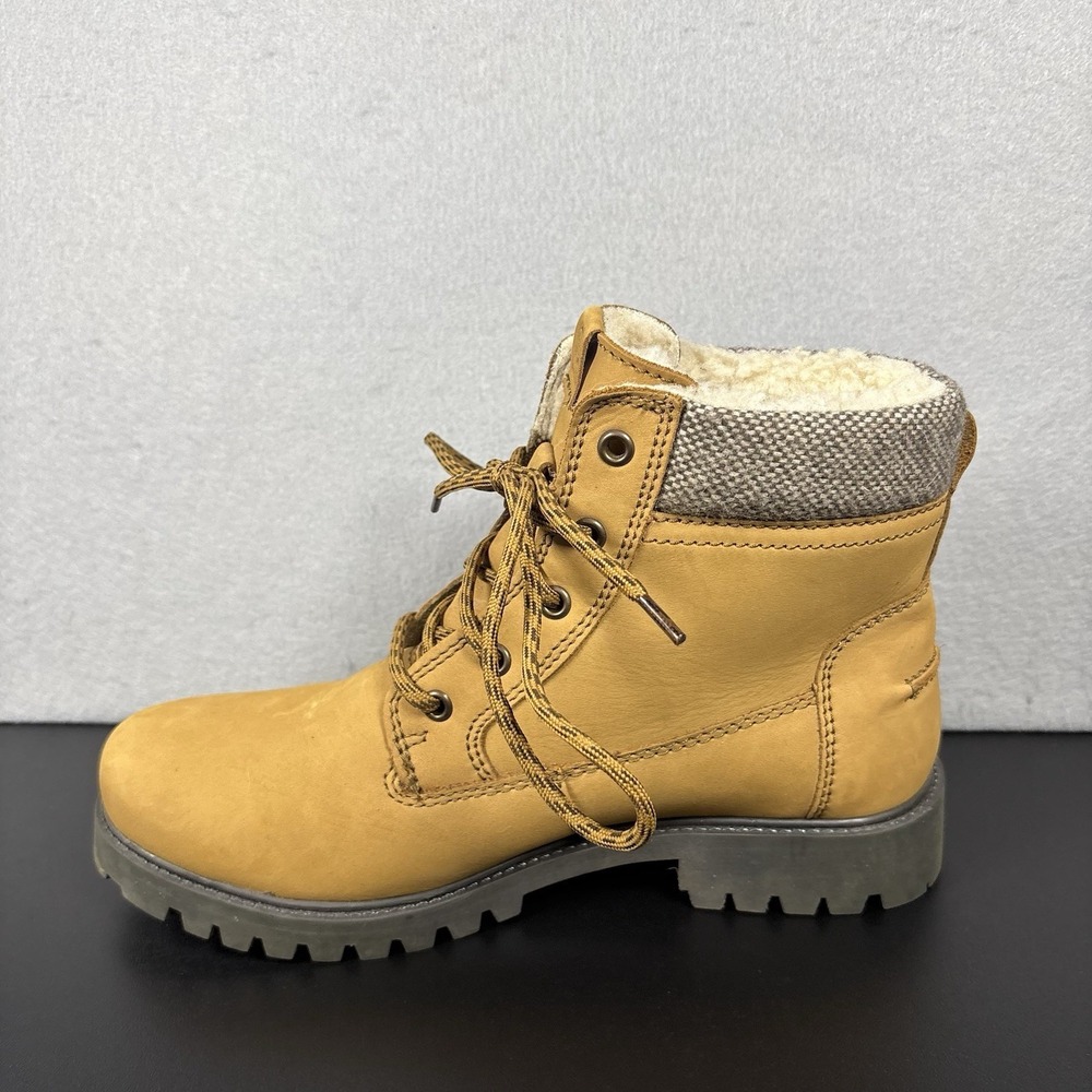 Kamik Women's Tan Waterproof Boots Tan Size 10 Faux Fur Lined Lace Up Shoes - Picture 10 of 11